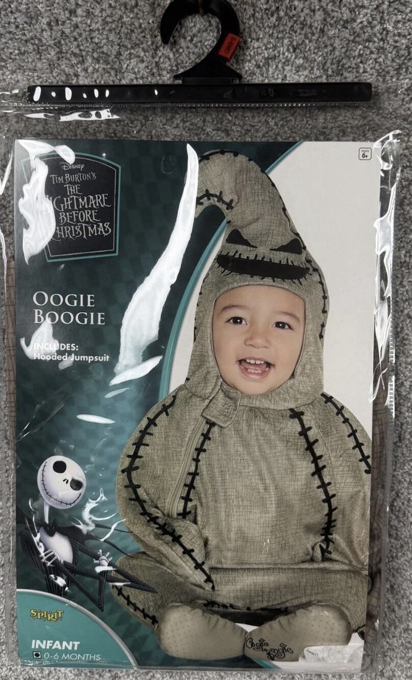 Spirit Halloween Oogie Boogie Costume Boys One Size 0-6M Brown Infant Hooded